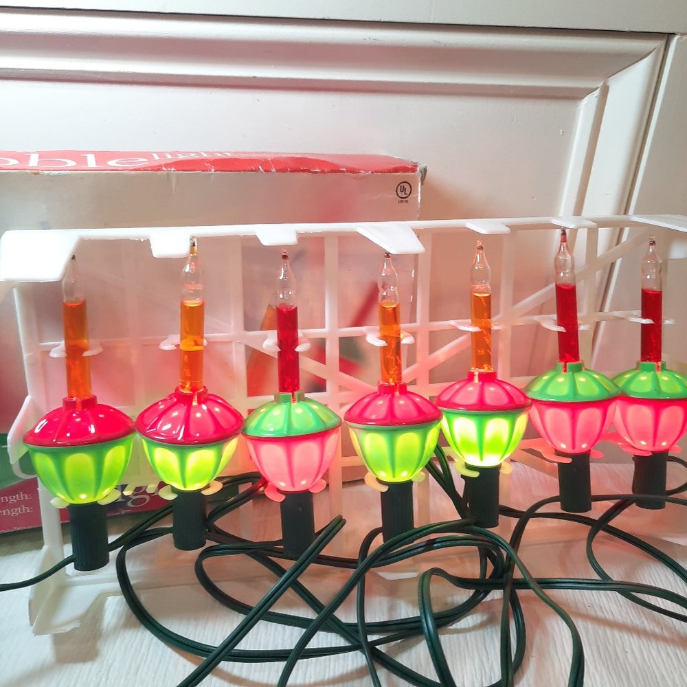 Vintage Target Bubble‎ string Lights 7 bulbs Christmas holiday red green WORKS
